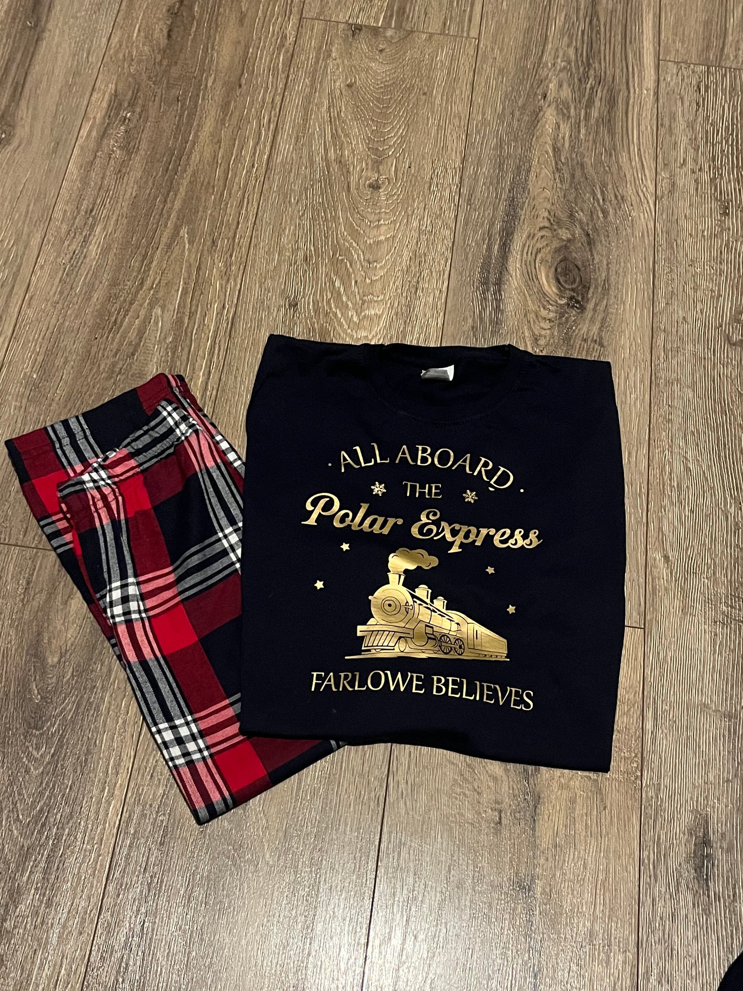 Personalised Family Christmas Pyjamas, North Pole express Pyjamas, Christmas eve pyjamas.Polar express pyjamas (Copy)