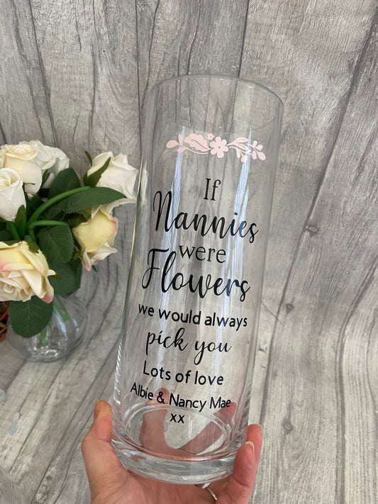 (Copy) Personalised vase for n, flower vase, glass vase fir nan, nanny, birthday gift, personalised gift