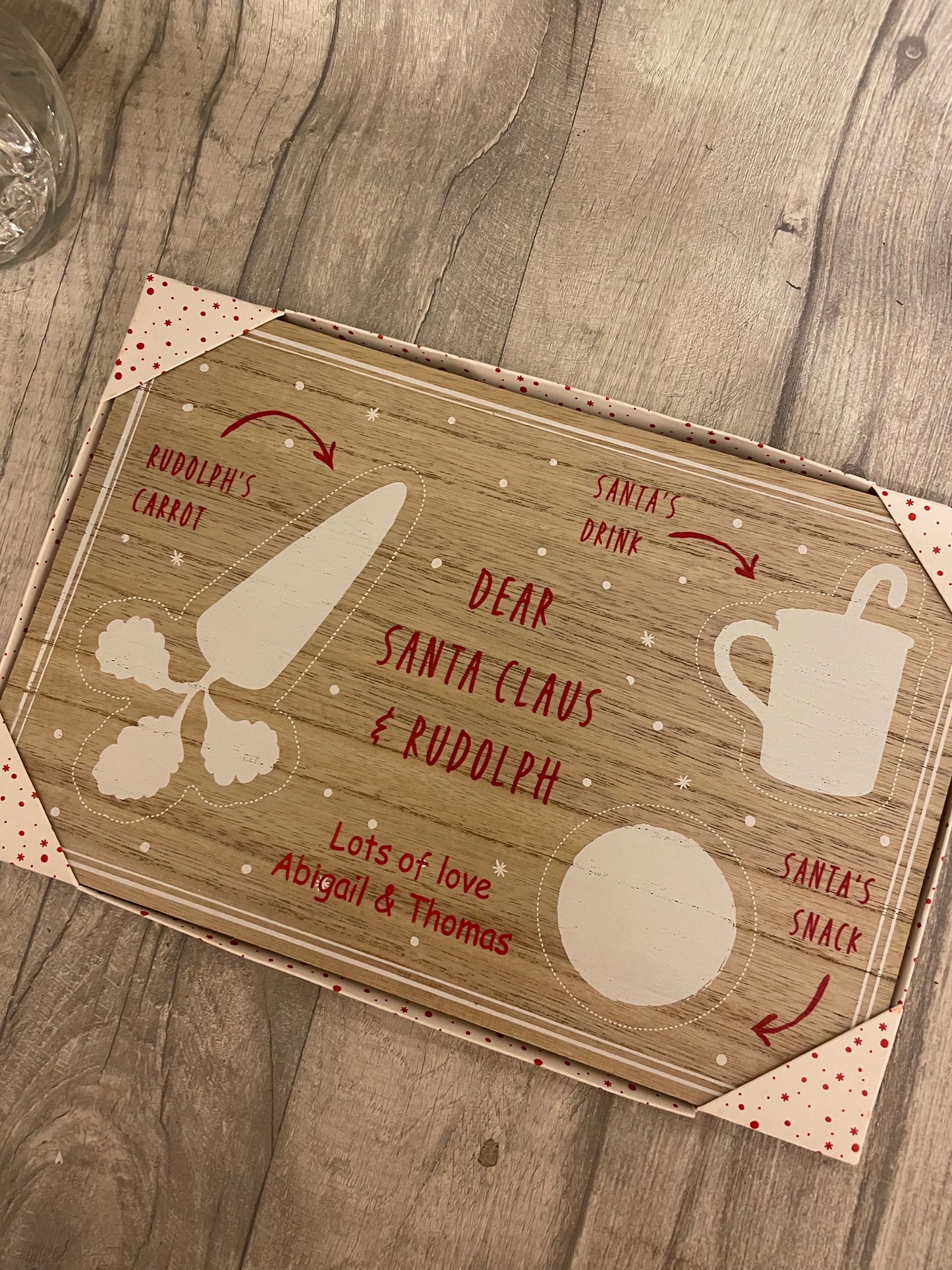 Santa treat board, Christmas Eve plate for Santa, Santa treat plate