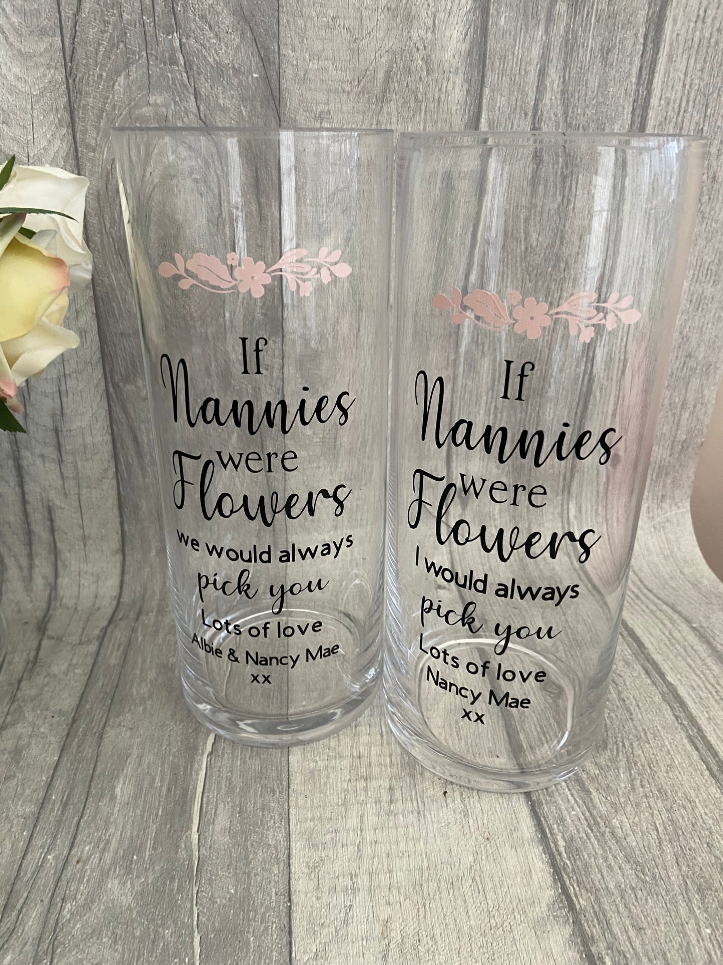 (Copy) Personalised vase for n, flower vase, glass vase fir nan, nanny, birthday gift, personalised gift