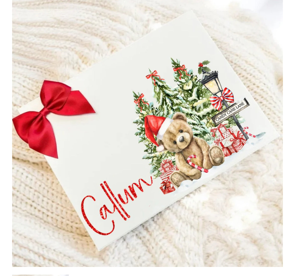 (Copy) Personalised Christmas Eve Box, Gift box, Santa Scene, Magnetic box