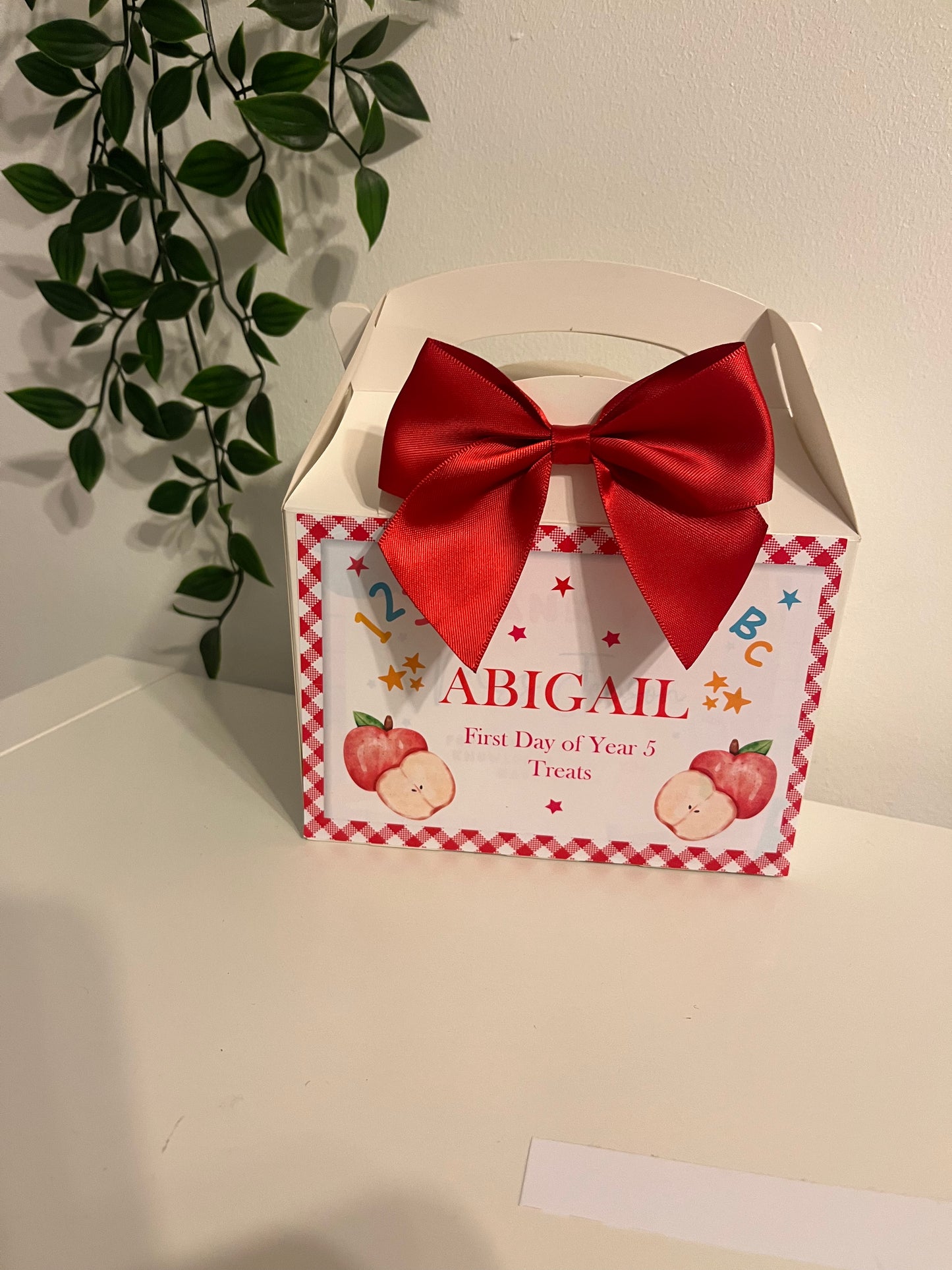 Personalised party box, Back to school treat box, First day of school, Treat box