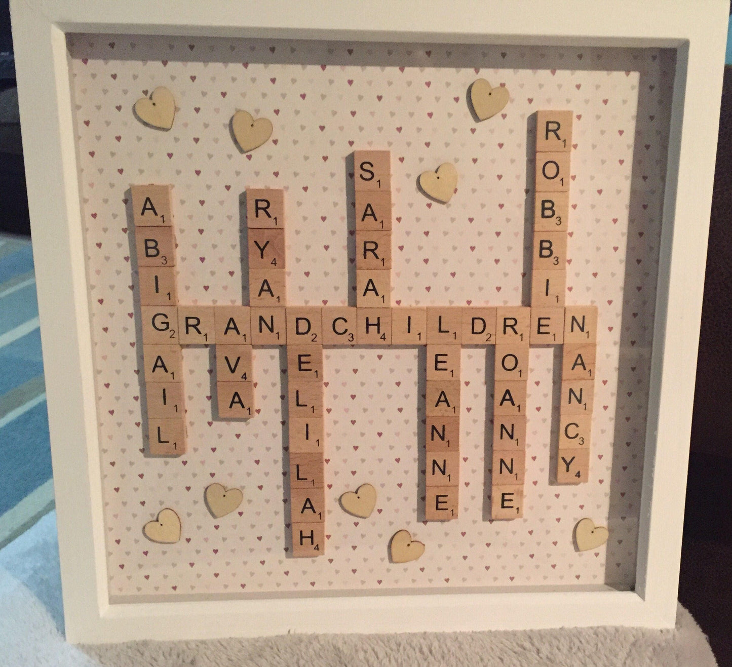 Personalised scrabble frame, large scrabble frame, birthday gift, gift for all occasions