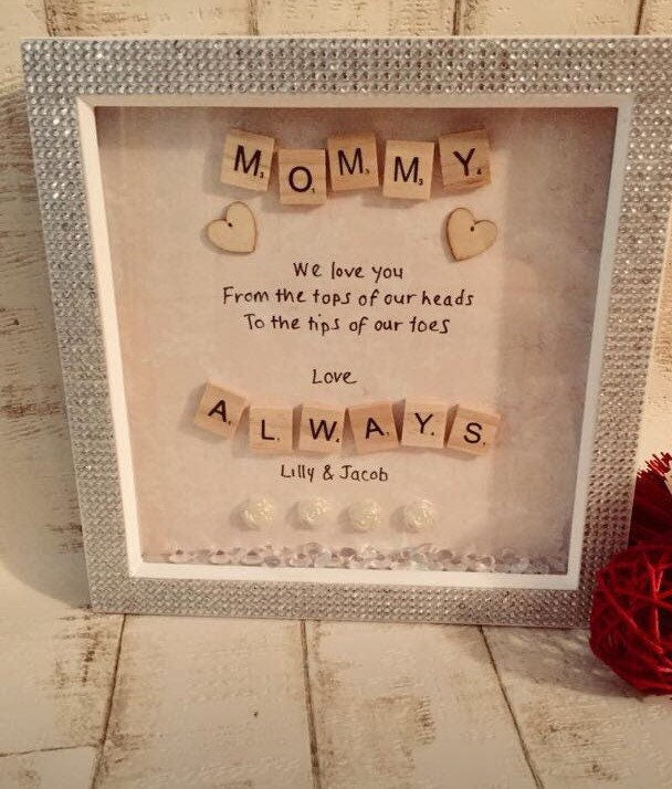 Mothers day gift, Gift for mum, Personalised Mother Present,Personalised scrabble box frame