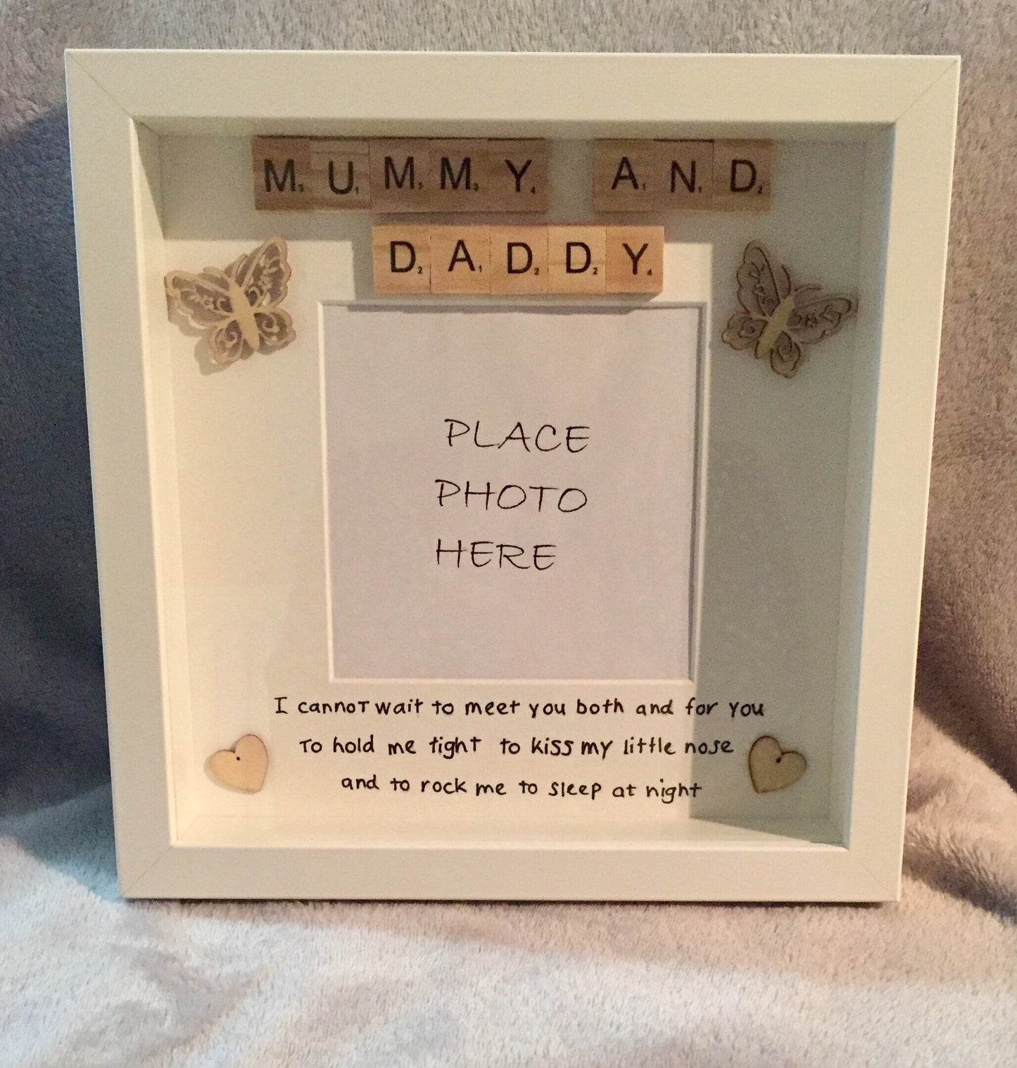 New Baby gift, New Baby present for baby  Boy or Baby Girl, New Baby Scrabble box frame