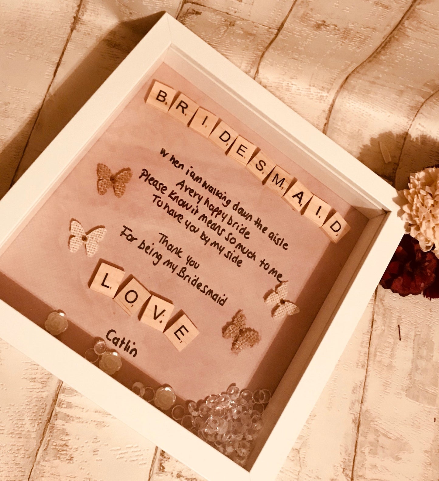 Personalised Gift For Bridesmaid, Bridesmaid thank you, Flower Girl Thank You, Maid of Honor Gift,