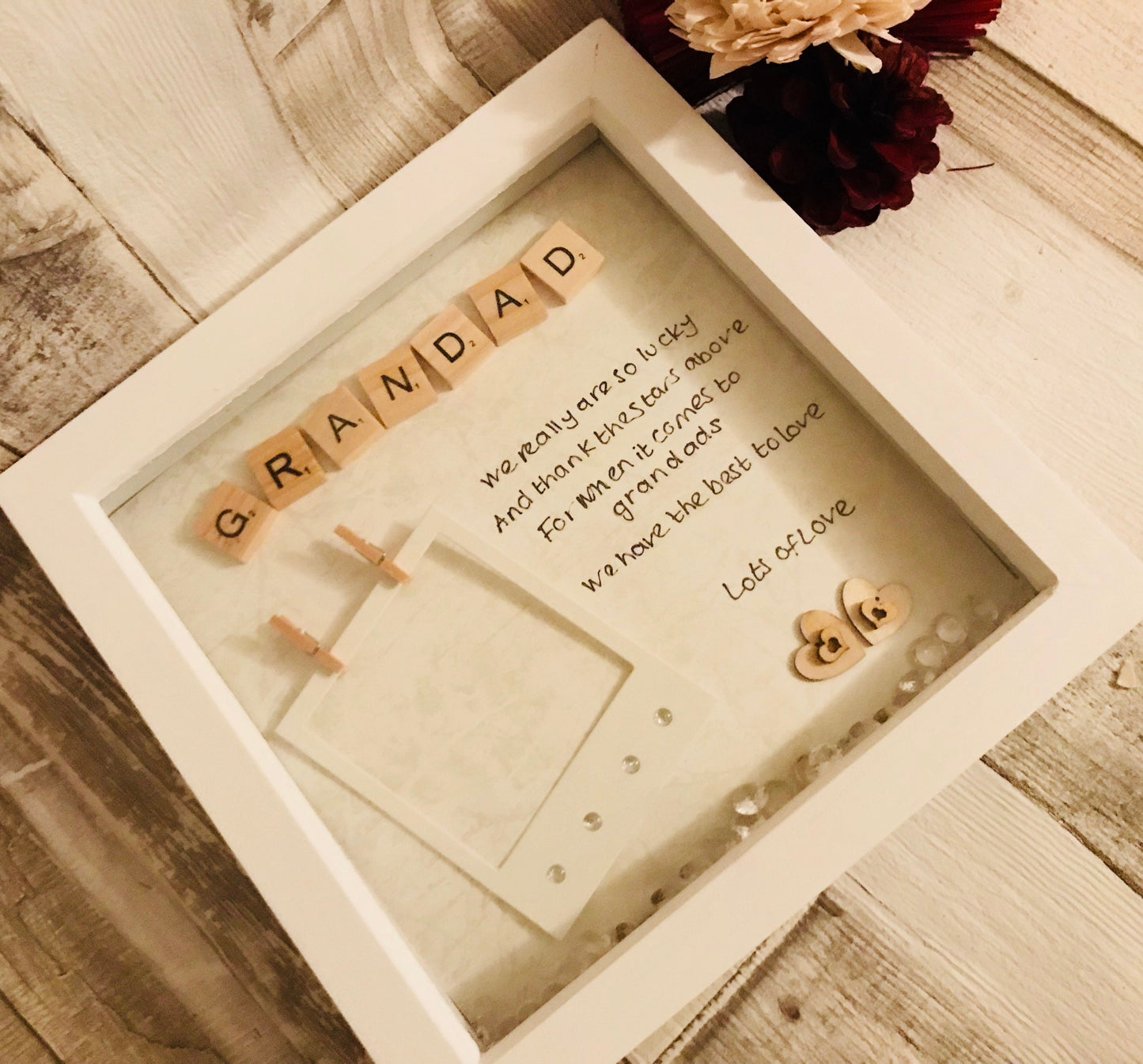 Personalised Gift for GRANDAD ,Fathers day gift, Present For GRANDAD, Scrabble box Frame , Frame for grandad