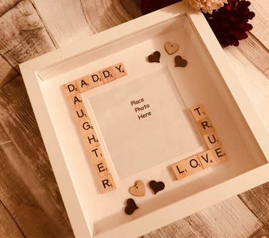 Personalised gift for dad, Daddy Scrabble box Frame, Father’s Day Gift, Personalised Scrabble Frame, Daddy Daughter