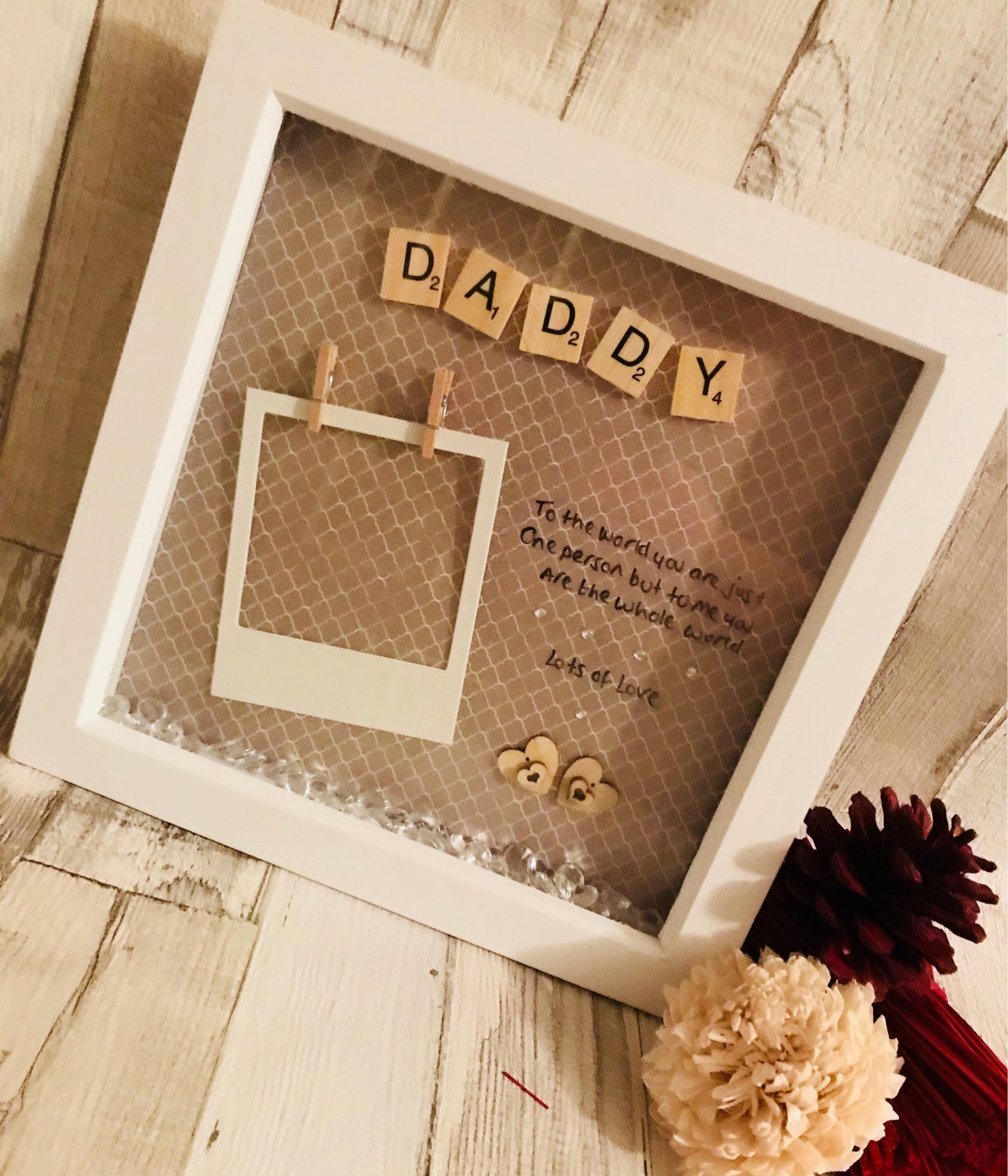 Personalised gift for dad, Daddy Scrabble box Frame, Father’s Day Gift