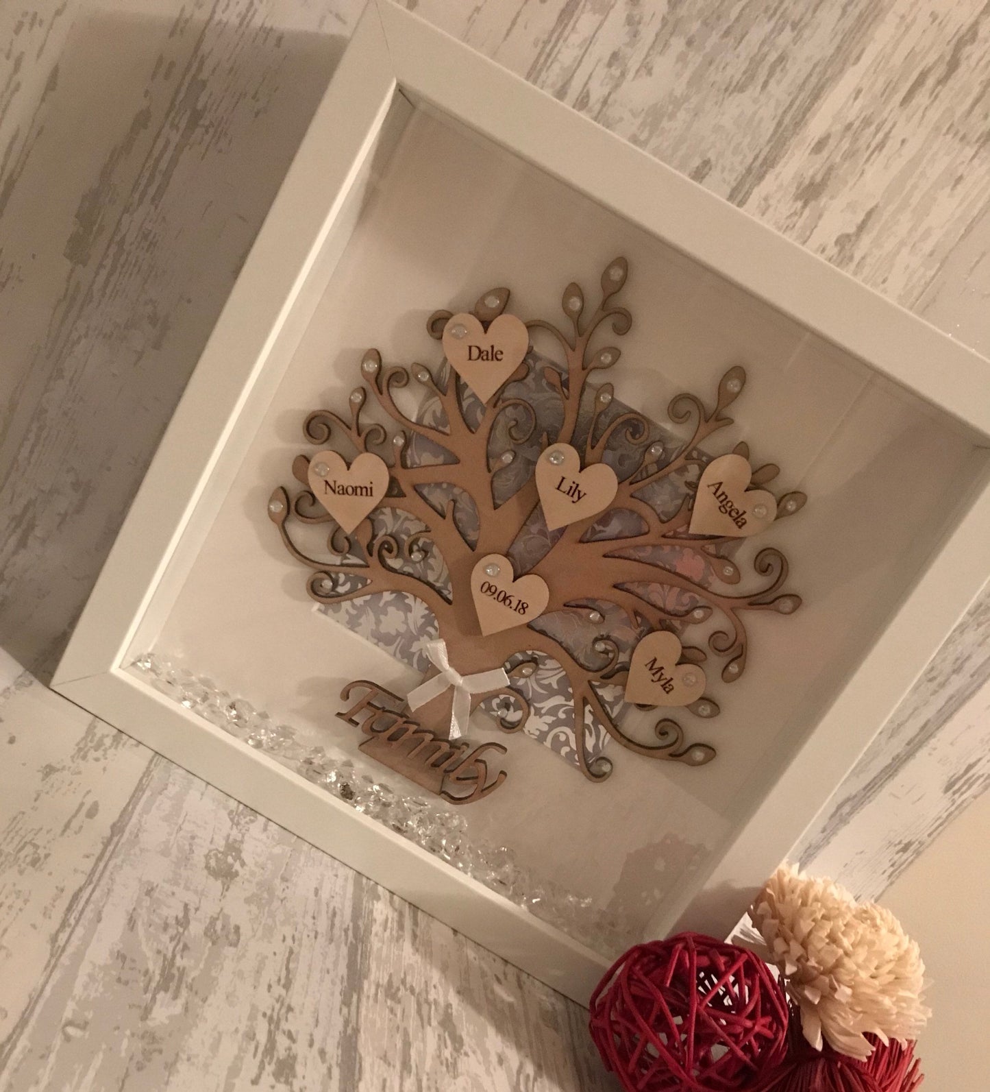 Personalised Family Tree,Keepsake family tree, Wooden Family Tree, family tree