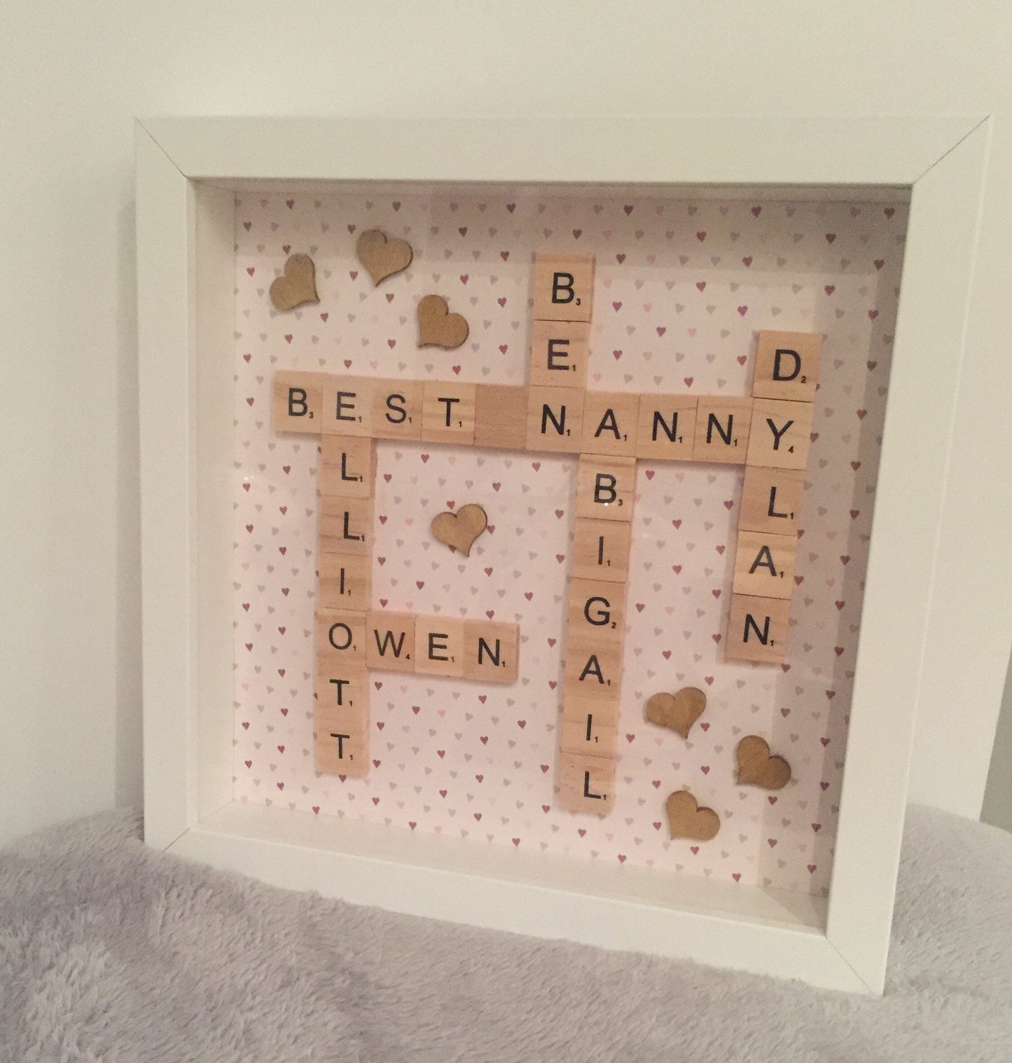 Gift For Nan, Gift for Nanny,Personalised Present for Nan, Scrabble box frame, Christmas Gift, Mother’s Day gift