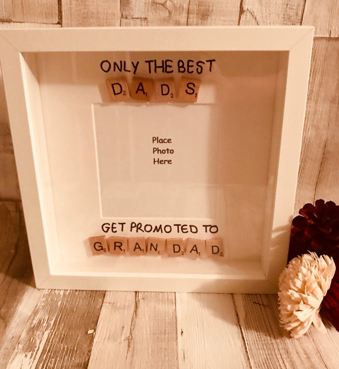 Personalised Gift for GRANDAD ,Fathers day gift, Present For GRANDAD, Scrabble box Frame , Frame for grandad