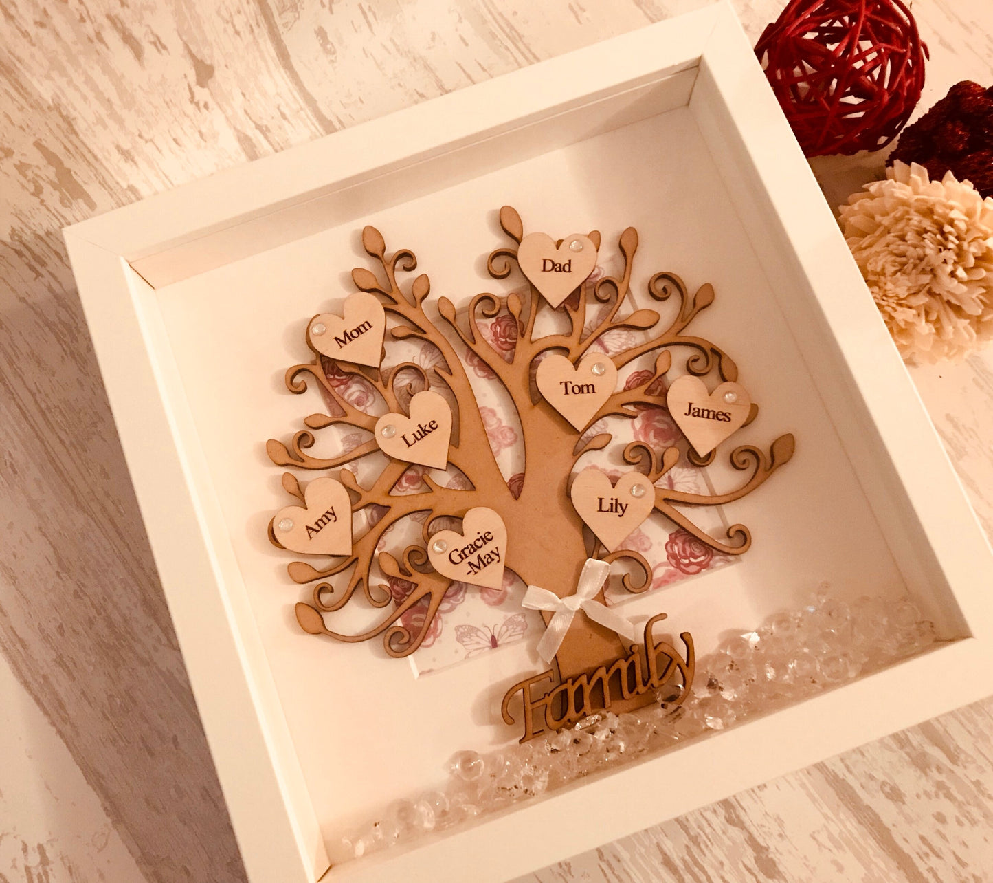 Personalised Family Tree,Keepsake family tree, Wooden Family Tree, family tree