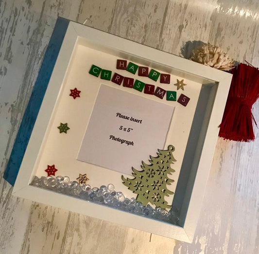 christmas pricture frame , scrabble box frame ,scrabble frame BOX FRAME . Personalised frame, Wall art, Christmas Gift,Keepsake