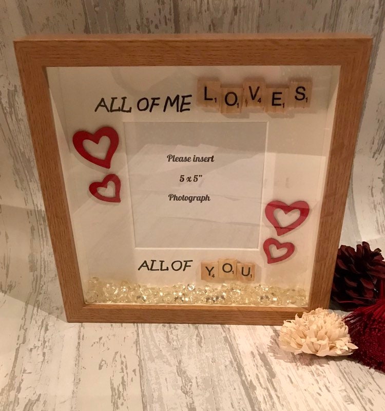 Valentine’s Day scrabble frame, Birthday gift for partner, valentines gift For Husband, Present for Girlfriend,gift for him and her,love day