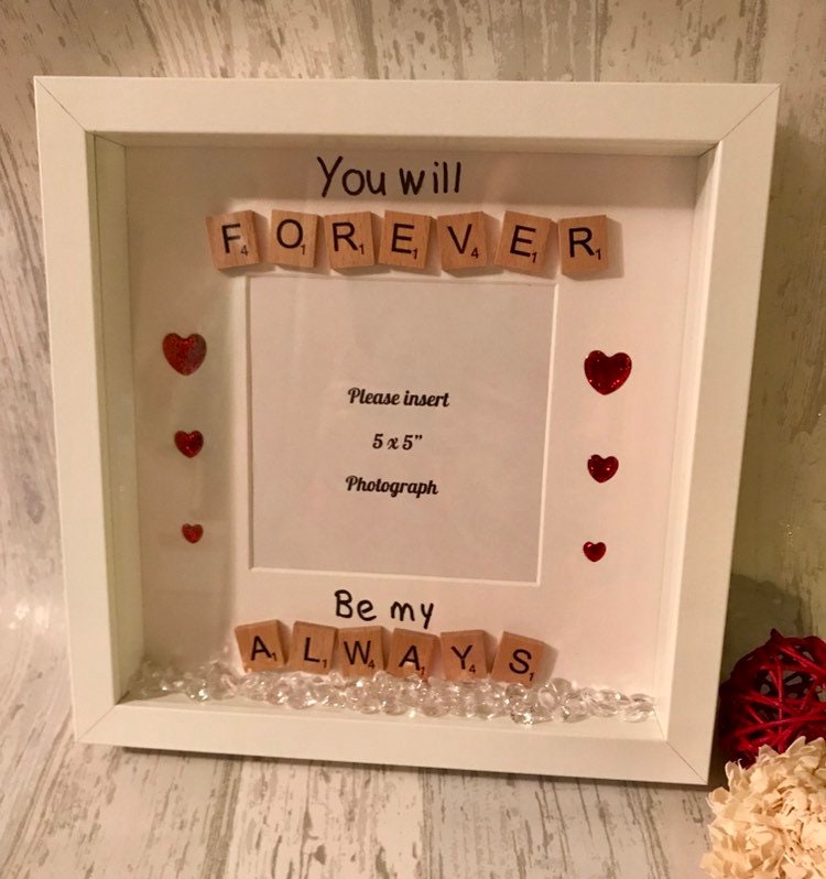 Valentine’s Day scrabble frame, Birthday gift for partner, valentines gift For Husband, Present for Girlfriend,gift for him and her,love day