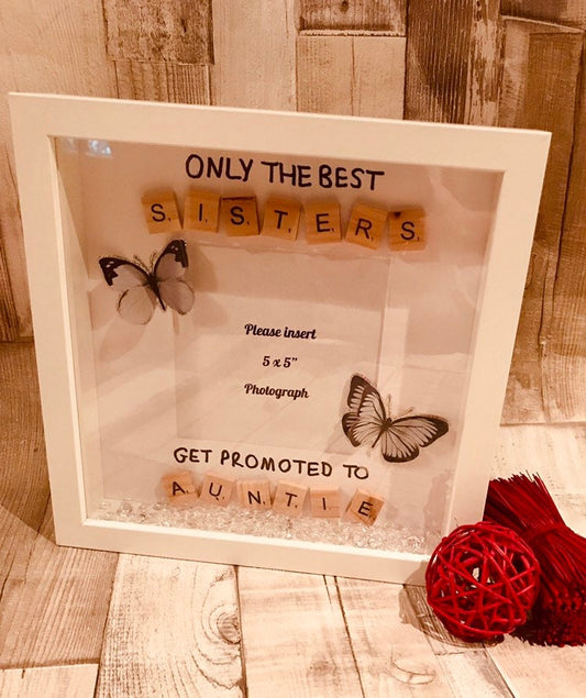 Personalised Sister gift, Auntie gift , scrabble box frame for sister, personalised gift for her