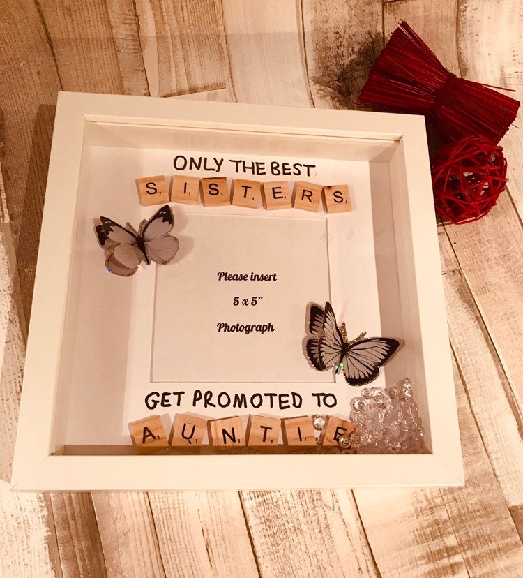 Personalised Sister gift, Auntie gift , scrabble box frame for sister, personalised gift for her