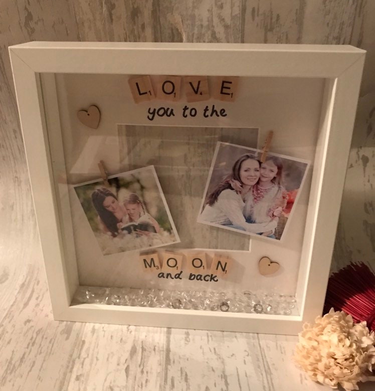 Love you to moon and back frame, gift for her, gift for him, Valentine's Day gift,personalised gift