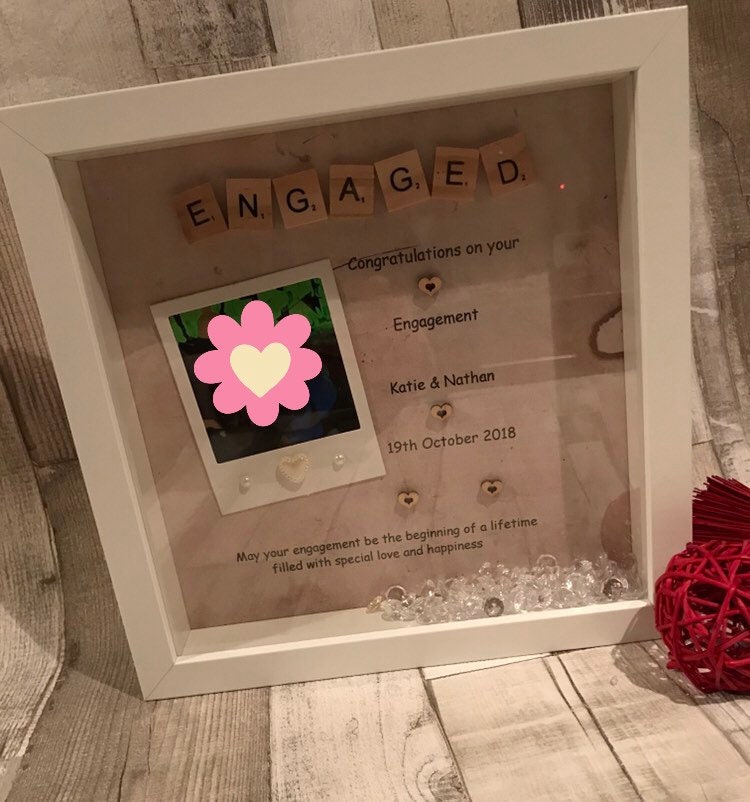 Personalised engagement Gift| Present for Engagement|Scrabble Art|Scrabble Frame, Box frame engagement gift