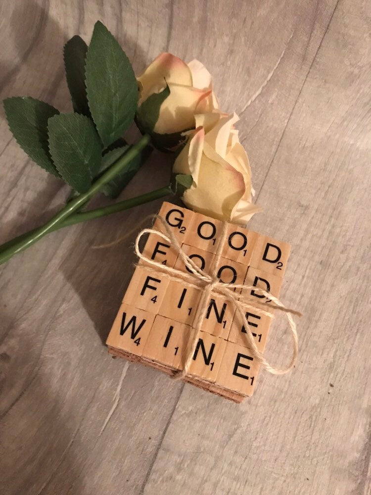 Personalised coasters, scrabble coasters gift for dad, gift for mom, keepsake, Father’s Day gift