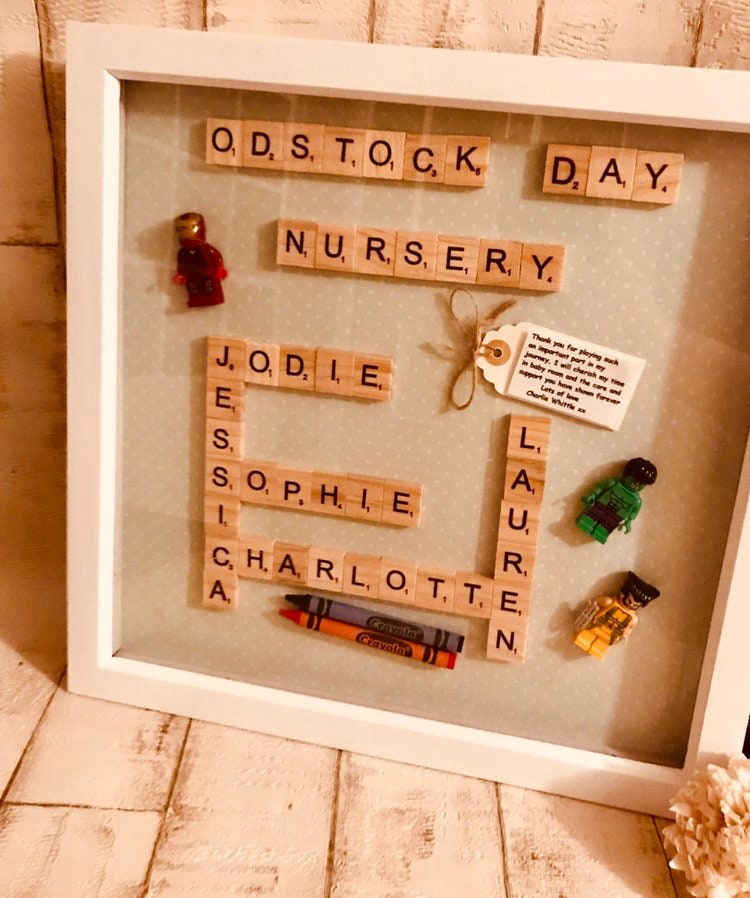 Teacher thank you gift, Personalised Thank You gift , Scrabble box Frame