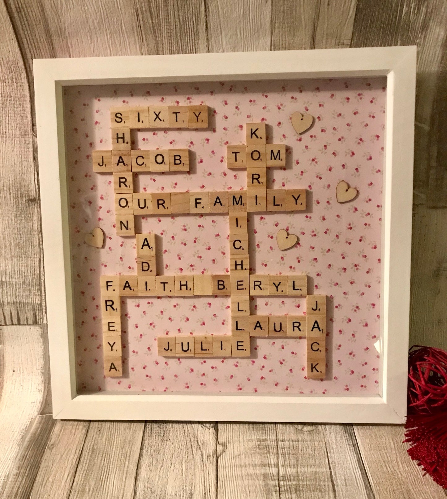 Personalised scrabble frame, large scrabble frame, birthday gift, gift for all occasions