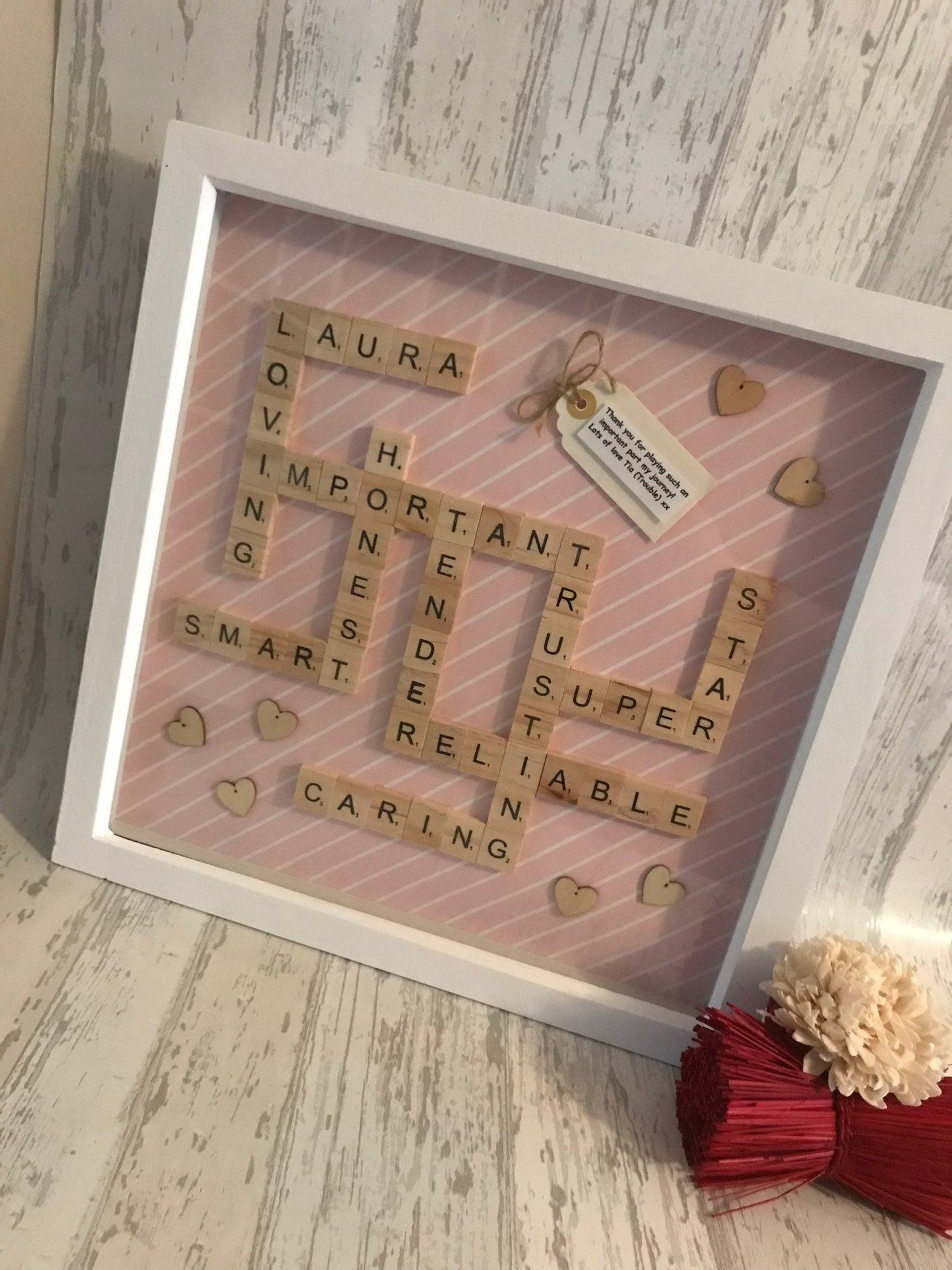 Personalised scrabble frame, large scrabble frame, birthday gift, gift for all occasions
