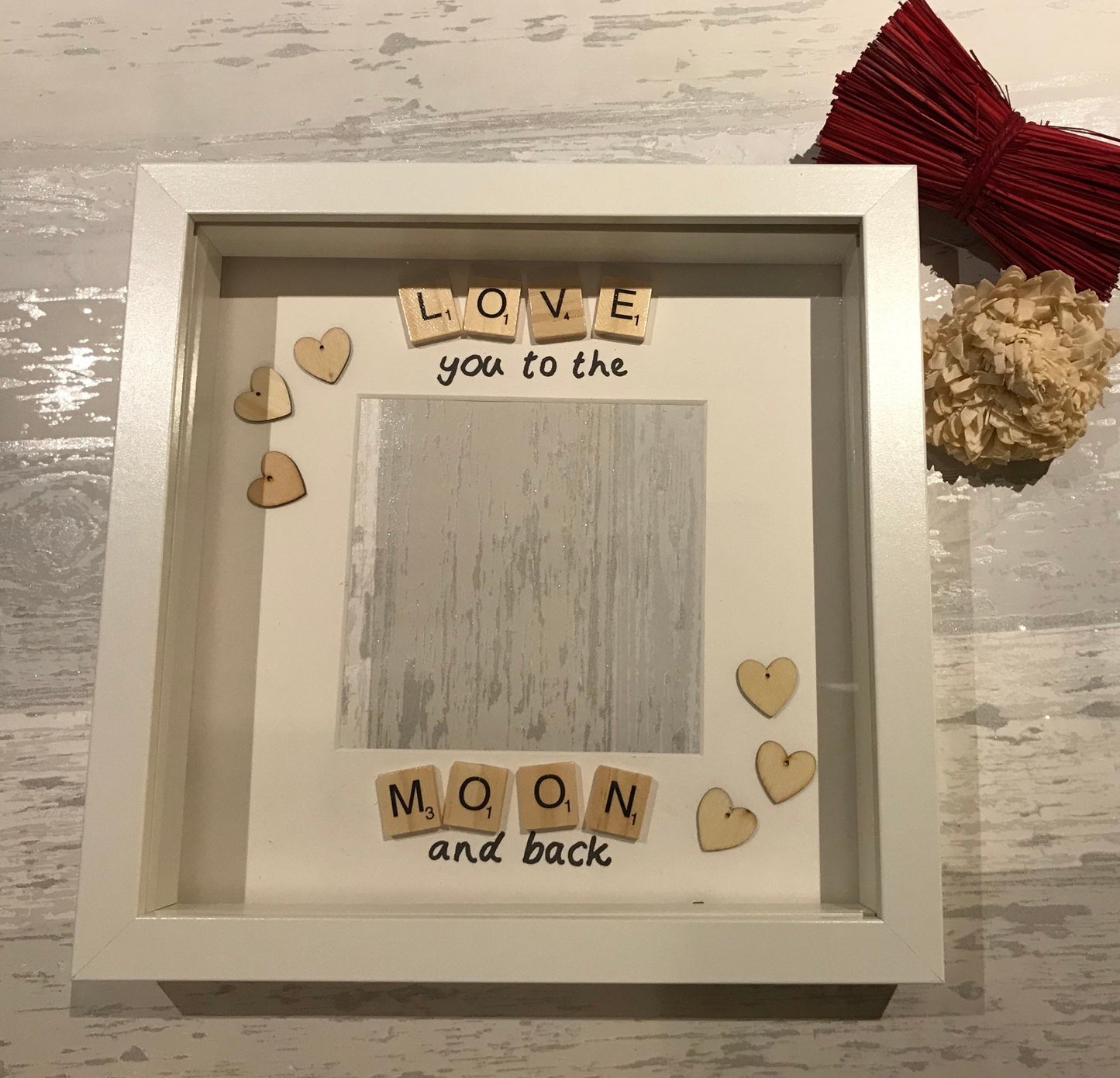 Love you to moon and back frame, gift for her, gift for him, Valentine's Day gift,personalised gift