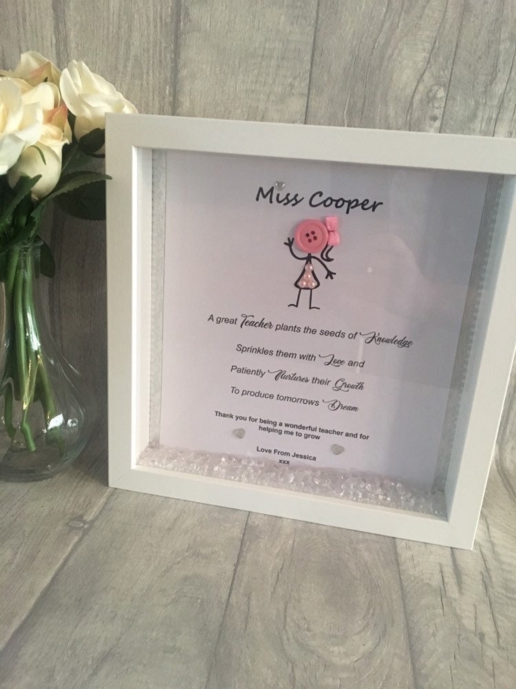 Teacher thank you gift, Personalised Thank You gift , Scrabble box Frame