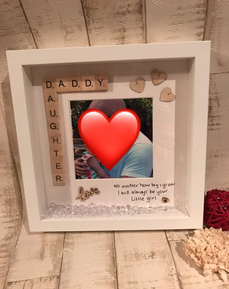 Personalised gift for dad, Daddy Scrabble box Frame, Father’s Day Gift, Personalised Scrabble Frame, Daddy Daughter