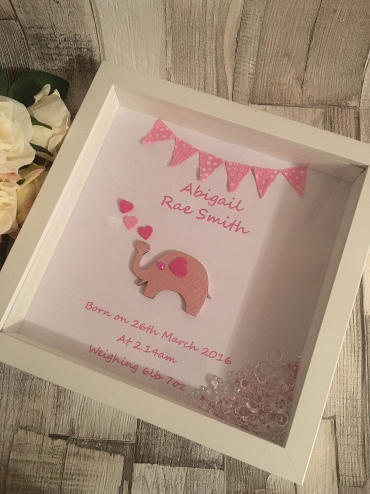 Personalised new baby gift, birth statistics, new baby frame