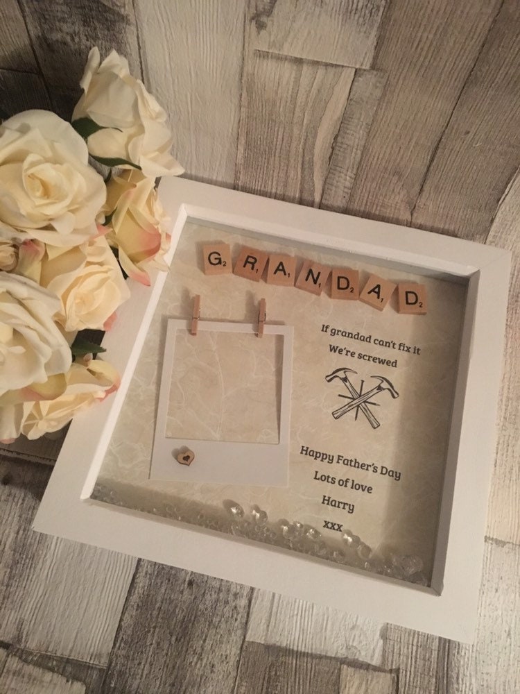 Personalised Gift for GRANDAD ,Fathers day gift, Present For GRANDAD, Scrabble box Frame , Frame for grandad