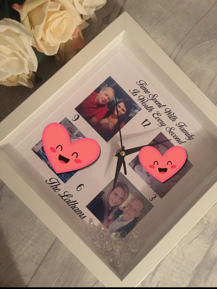 Personalised clock frame, box clock frame