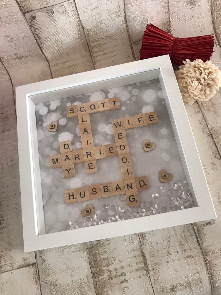 Wedding day gift, personalised frame for bride and groom