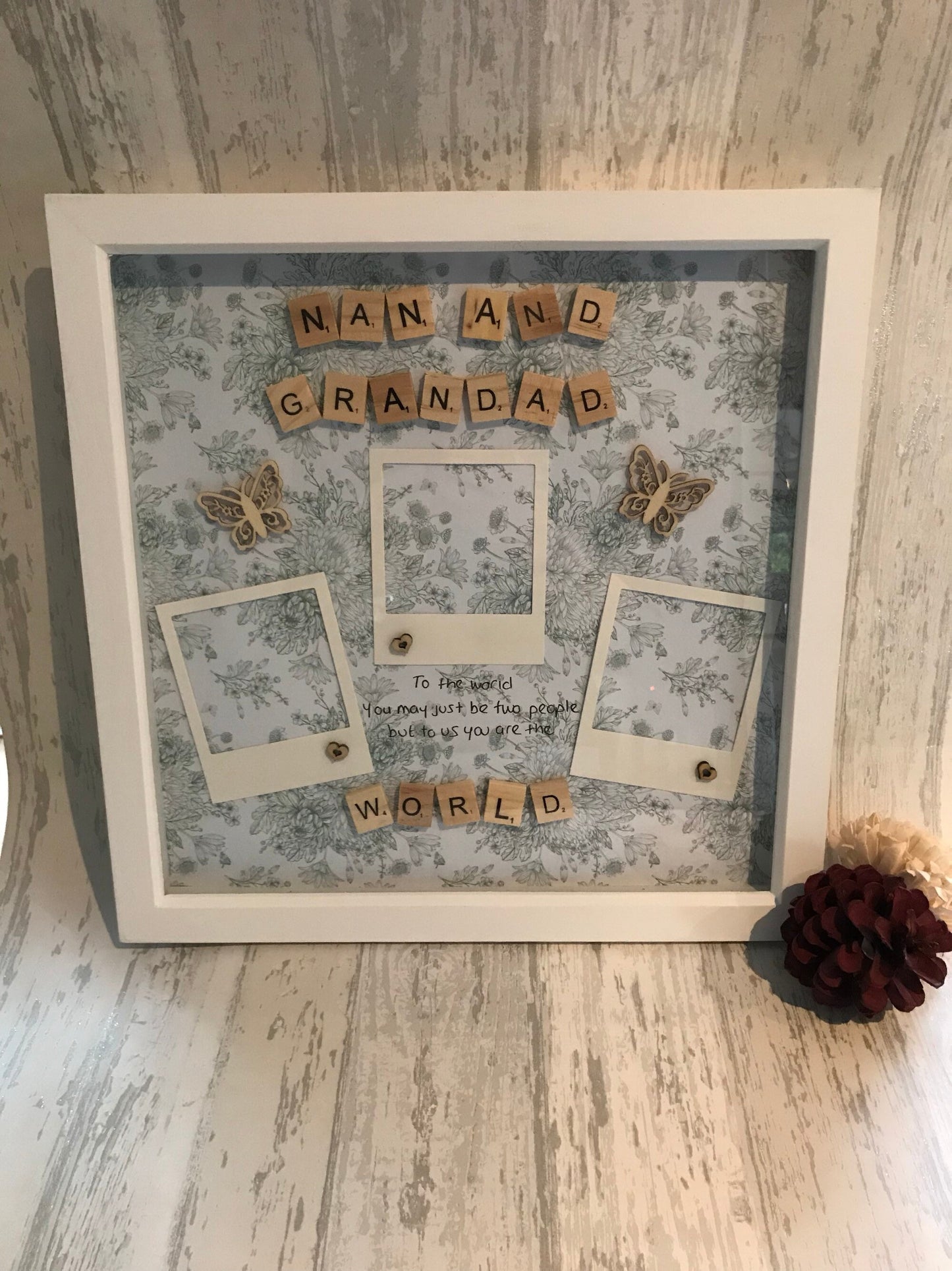 Nan & Grandad frame, large Scrabble frame, Nan and Grandad gift