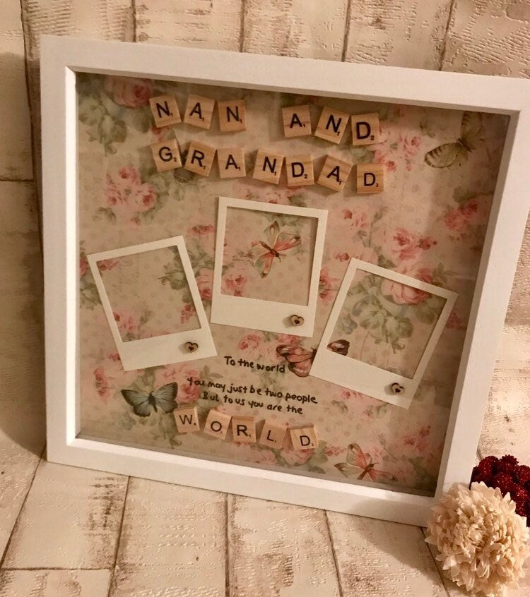 Nan & Grandad frame, large Scrabble frame, Nan and Grandad gift