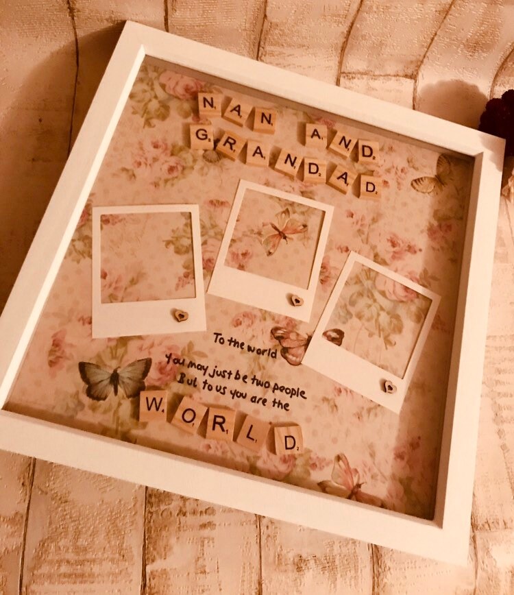 Nan & Grandad frame, large Scrabble frame, Nan and Grandad gift