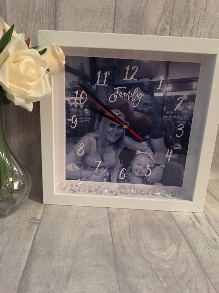 Personalised clock frame, box clock frame