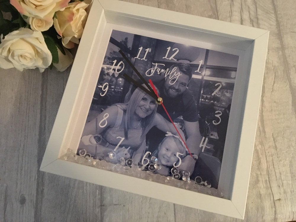 Personalised clock frame, box clock frame