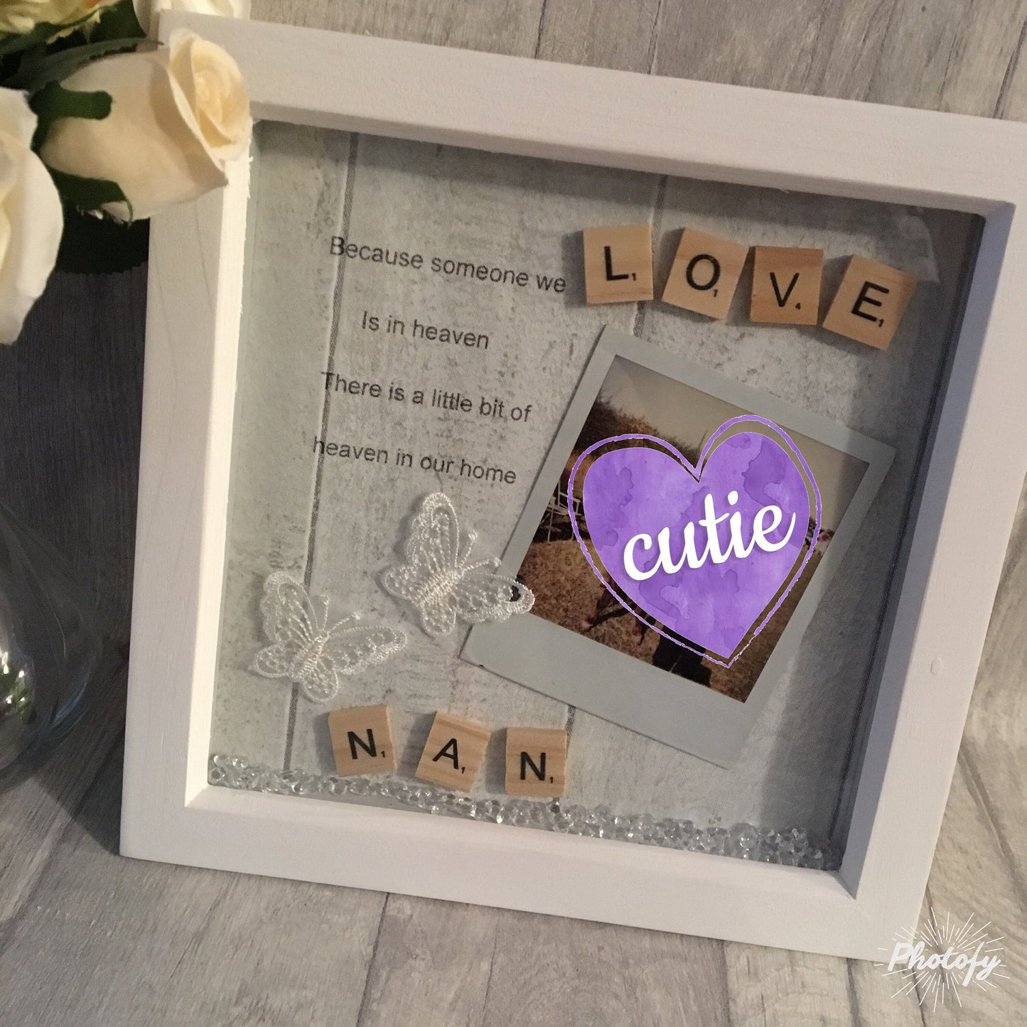 Because someone i love is in heaven, Memorial frame,Memerial Gift,Wedding or Home Personalised Frame