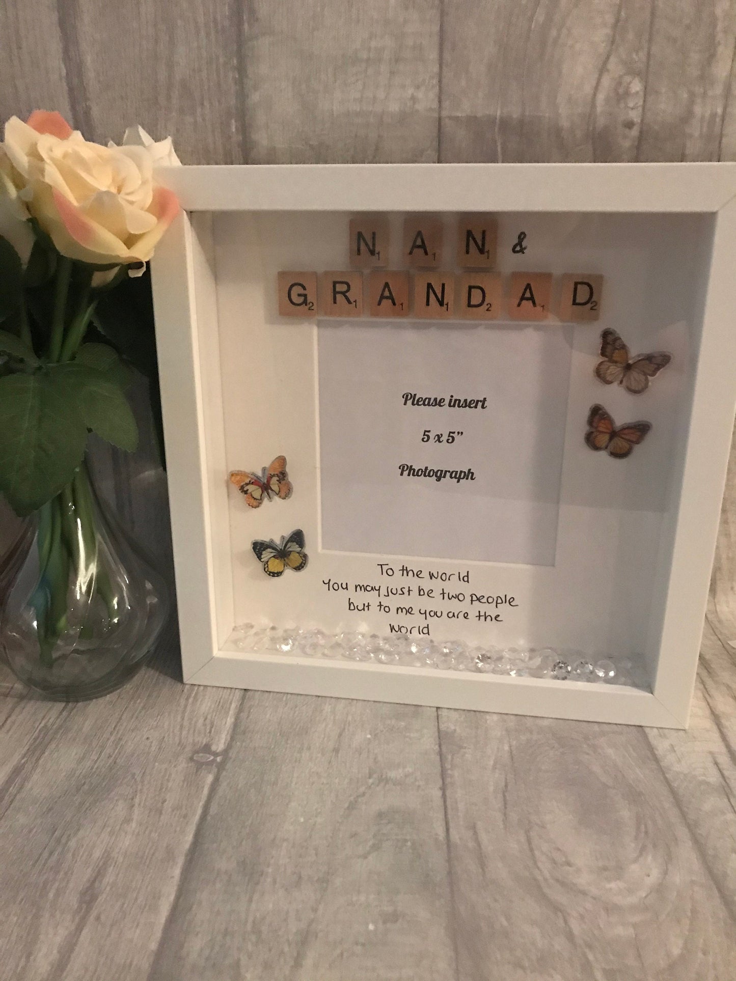 Nan & Grandad Box Frame,Nan and Grandad Frame,Personalised Nan and Grandad Gift