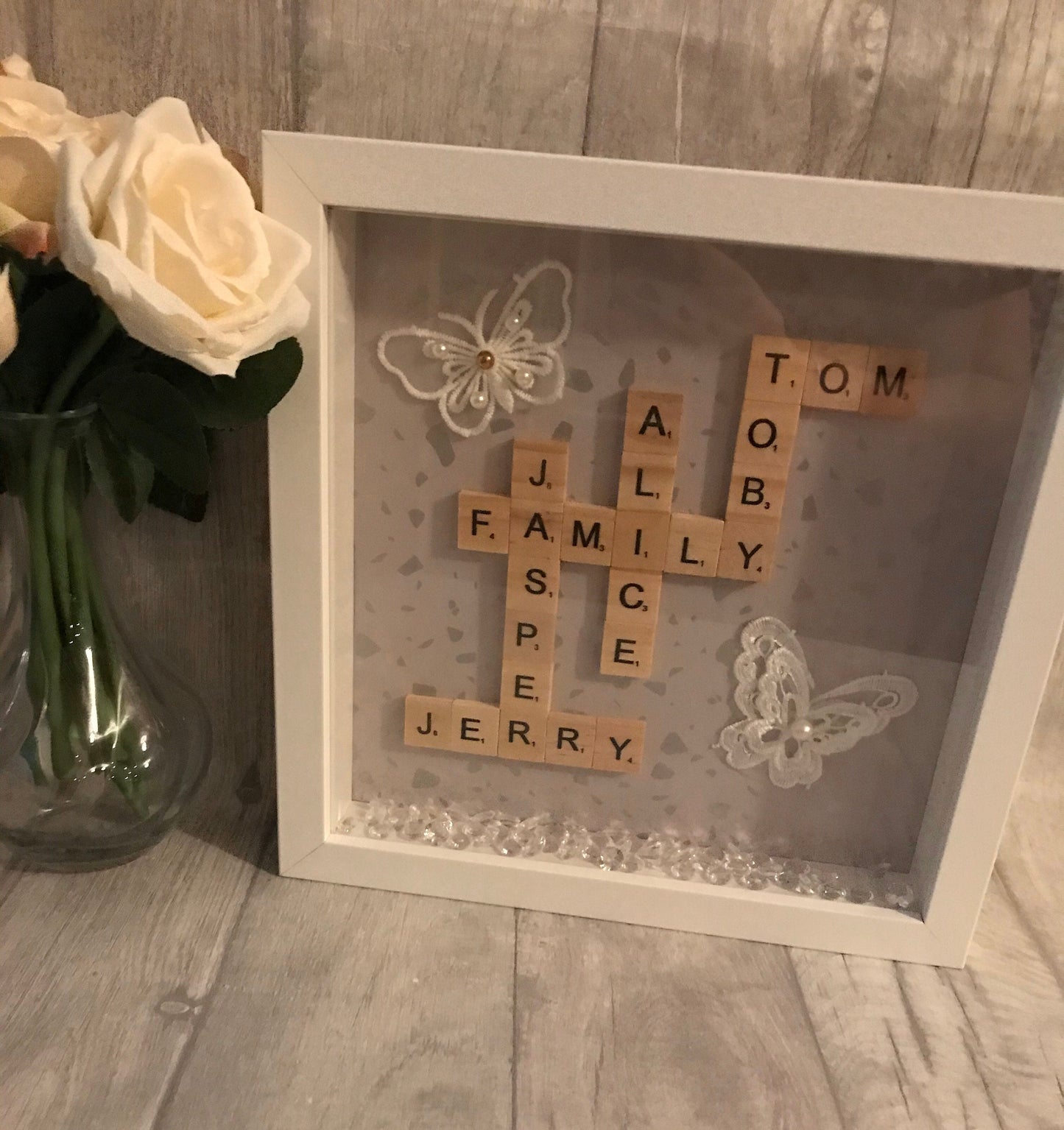 Scrabble Frame, Scrabble wall Art Scrabble Frame for Family, scrabble box frame, Wall decor, Personalised wall art