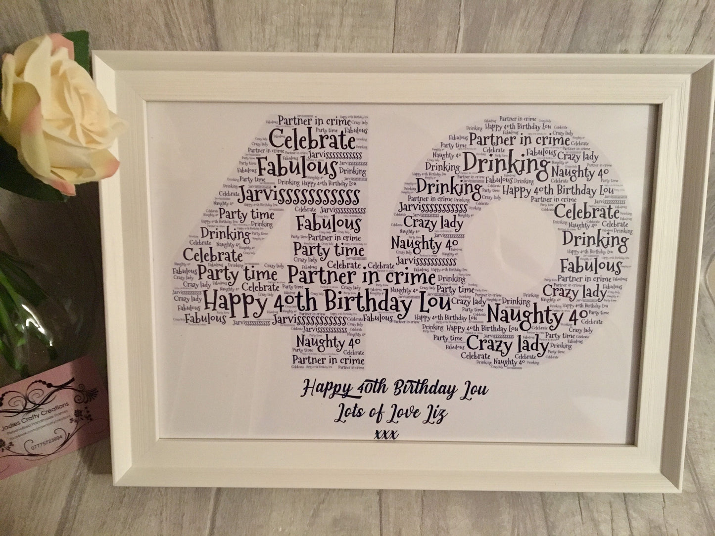 Personalised gift, Personalised word cloud with frame, Word art for any occasion, Valentines gift, Mother’s Day Gift, Father’s Day gift