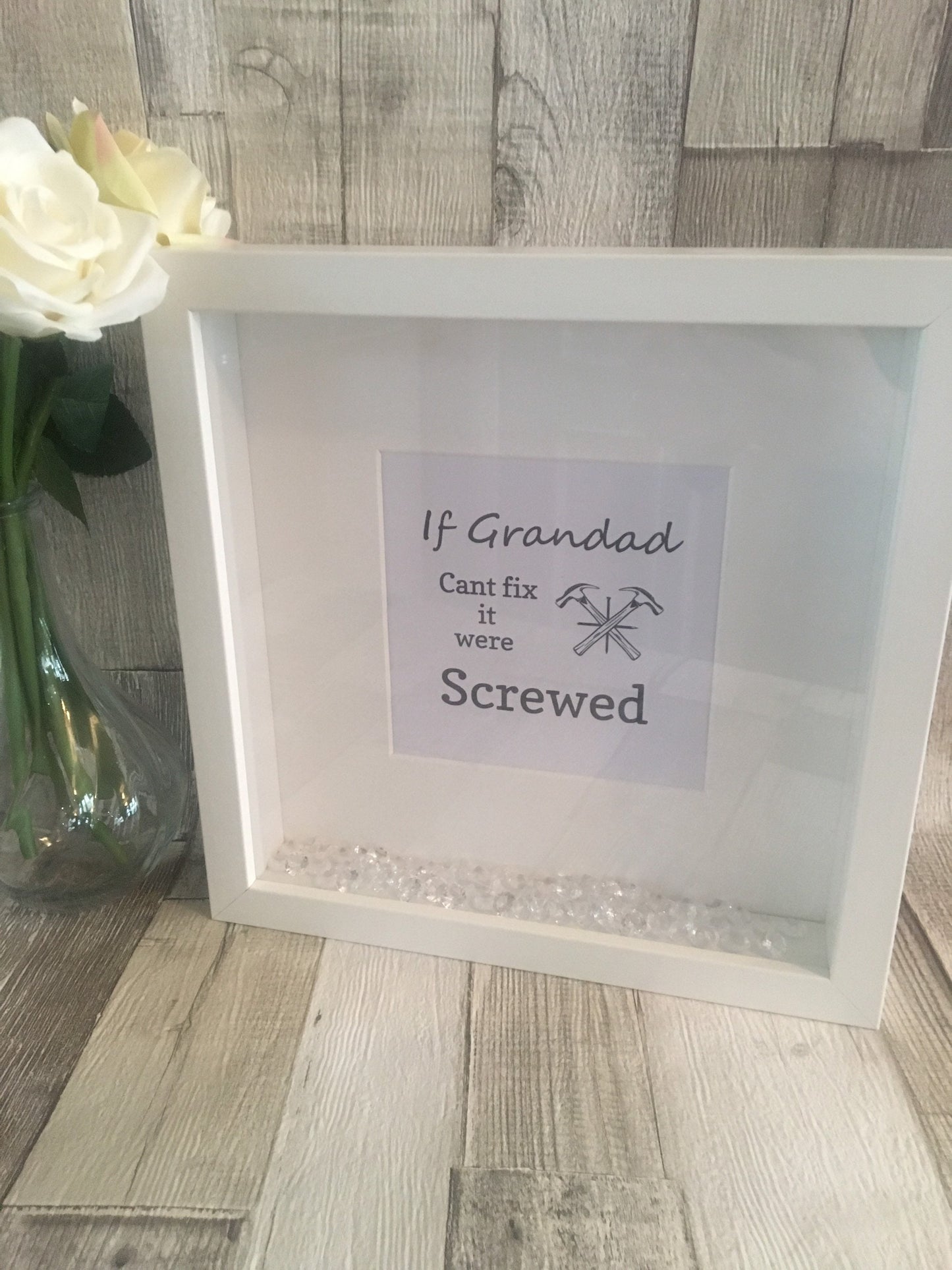 If Grandad Can’t Fix it We’re Screwed box frame, Personalised grandad gift, box frames, Father’s Day gift
