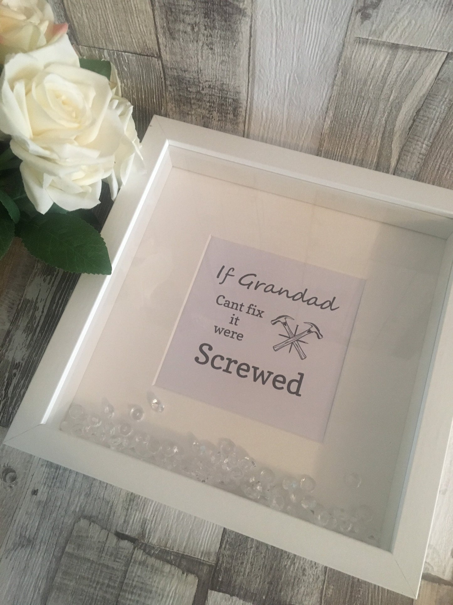If Grandad Can’t Fix it We’re Screwed box frame, Personalised grandad gift, box frames, Father’s Day gift