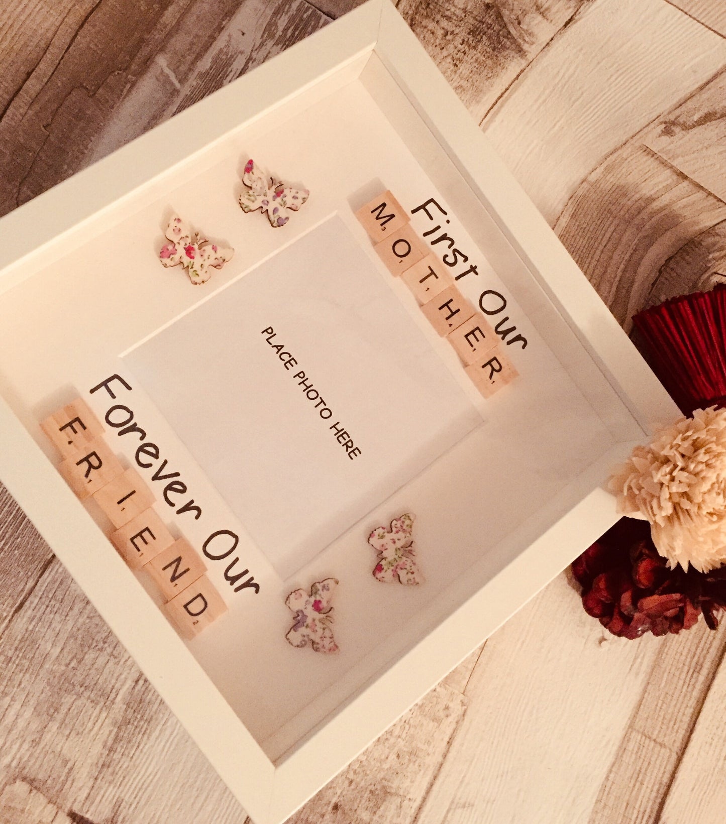 Personalised Gift for mother, Scrabble Box Frame, Gift for mother, Gift for Mommy, First my mother forever my friend, Christmas gift for mom