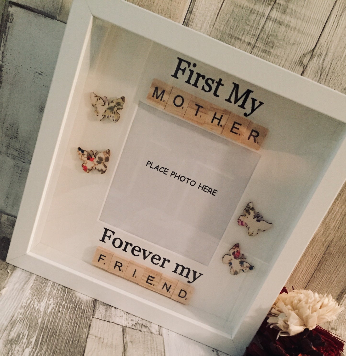 Personalised Gift for mother, Scrabble Box Frame, Gift for mother, Gift for Mommy, First my mother forever my friend, Christmas gift for mom