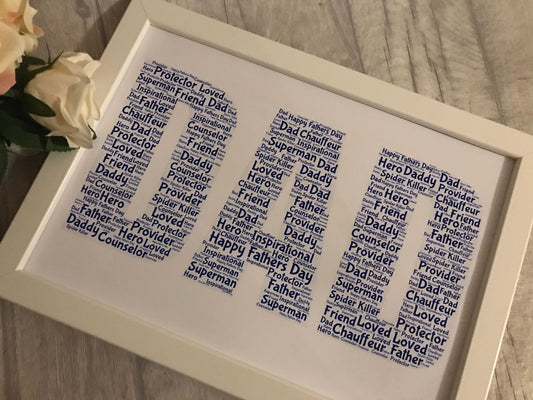 Personalised gift, Personalised word cloud with frame, Word art for any occasion, Valentines gift, Mother’s Day Gift, Father’s Day gift