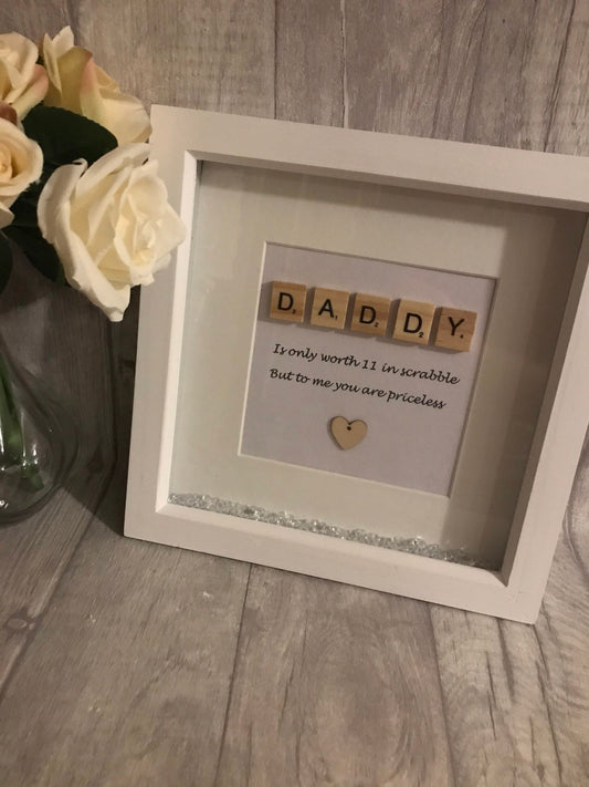 Personalised Scrabble Frame for daddy, Gift for dad, Father’s Day Gift, Scrabble Box Frame